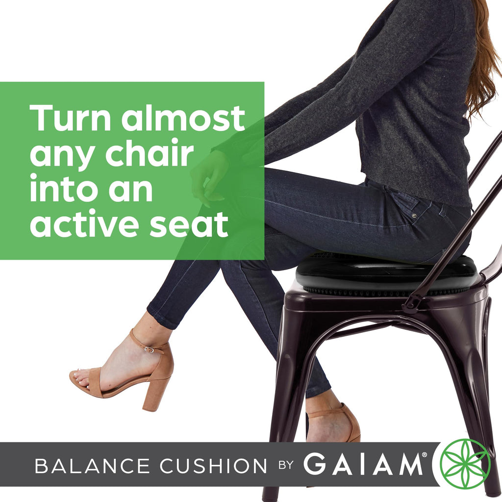 Balance Disc Inflatable Cushion, Core & Stability Trainer (Black)