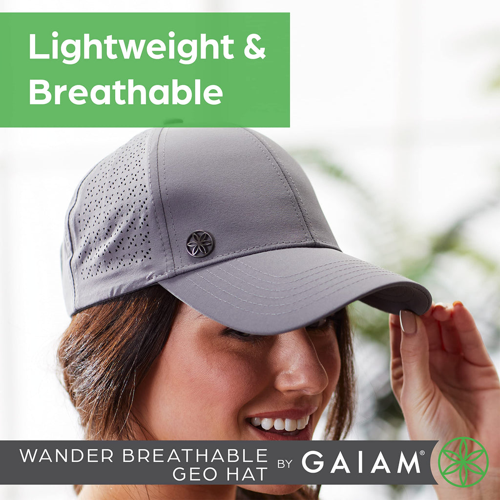 Wander Breathable Geo Hat - Cute Women's Baseball for Summer, Lightweight, Adjustable Strap, Moisture-Absorbing Sweatband Running & Hiking, 6-Panel Sporty White Ball Cap Women,