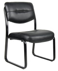 Leather Sled Base Side Chair in Black, 250