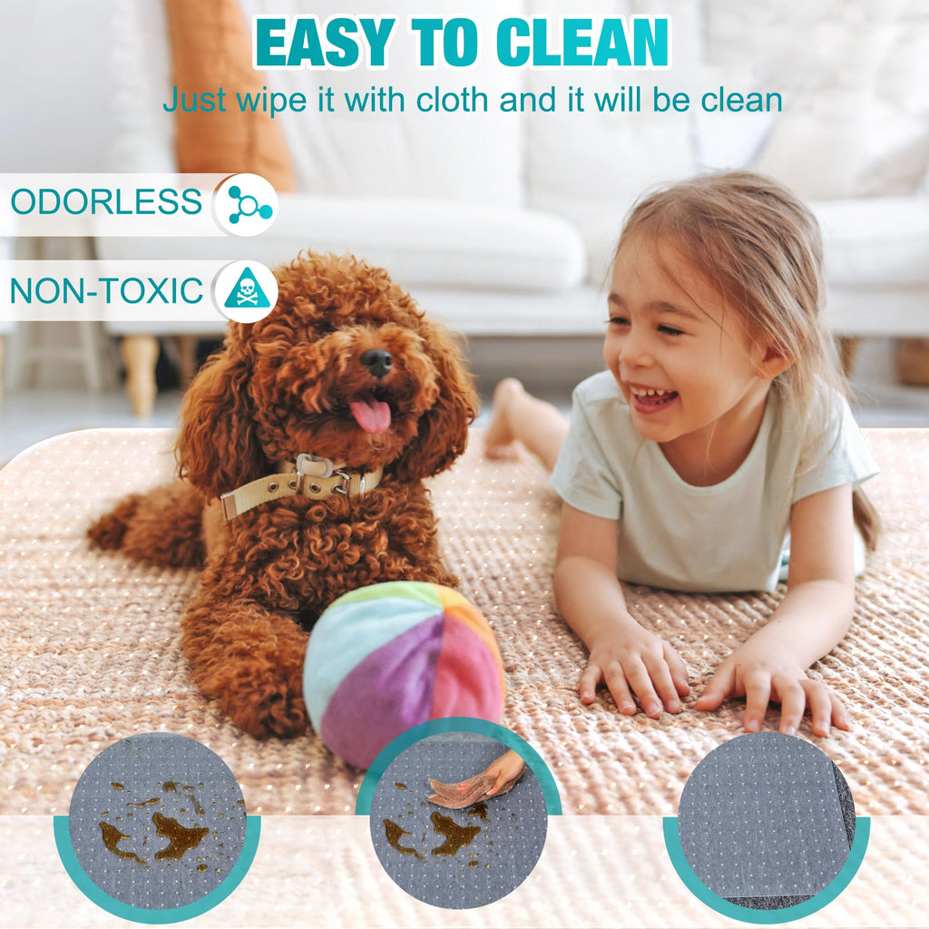 Office Chair Mat for Carpets, 48"x 36" Heavy Duty Clear Plastic Floor Protector, Non-Slip Computer Desk Chair Mat for Low Pile Carpeted Floors, Smooth Rolling Carpet Chair Mat for Home Office