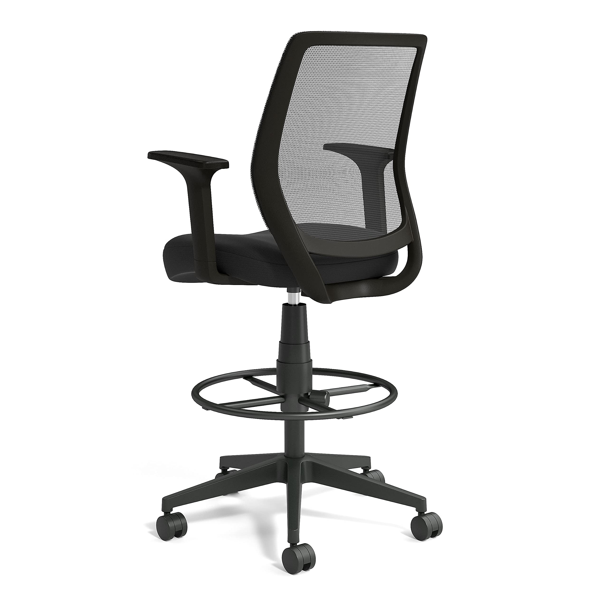Drafting Stool, Mesh, Ergonomic, Adjustable Height, Swivel, Black