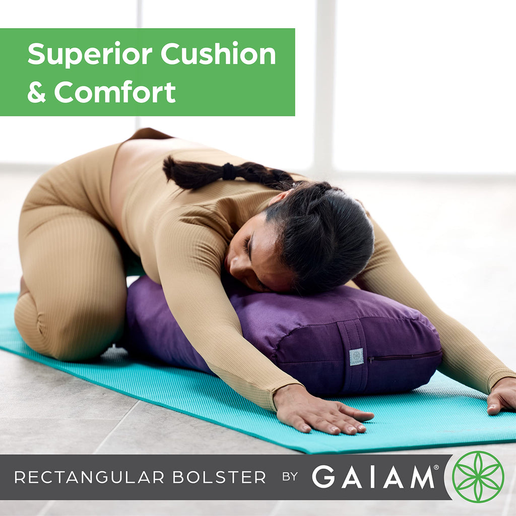 Yoga Bolster Pillow, Supportive Cushion for Restorative Yoga (Sage)
