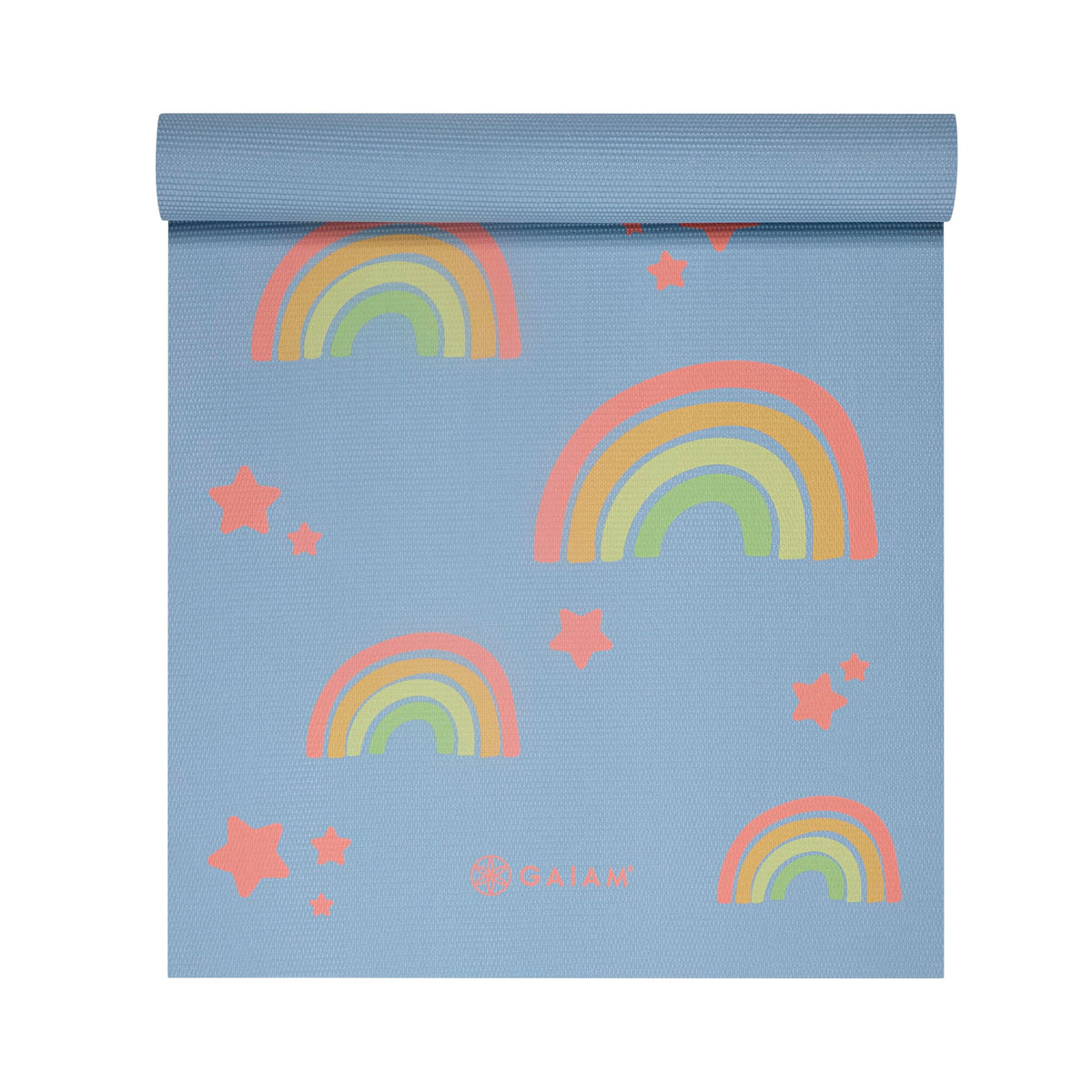 Kids Yoga Mat, Fun Prints, Non-Toxic, 60"x24", 3mm (Rainbow Star)