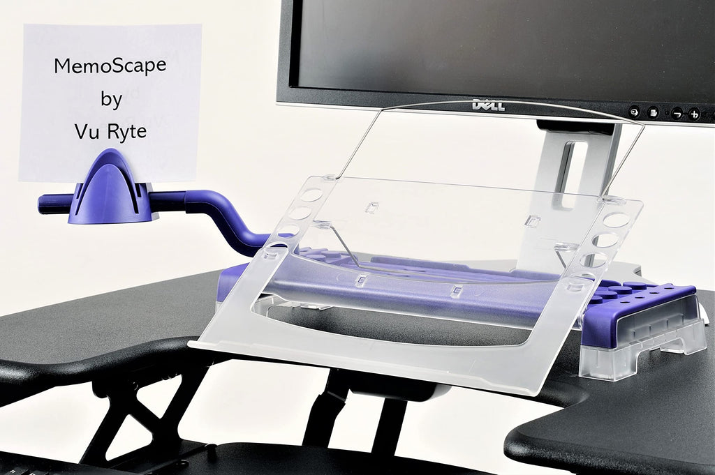 Adjustable in-Line Document Holder for Typing | Reduces Neck Strain, Improves Focus, Boosts Desk Organization, and Workflow | Paper Holder Stand for Desk and Home Office - Purple
