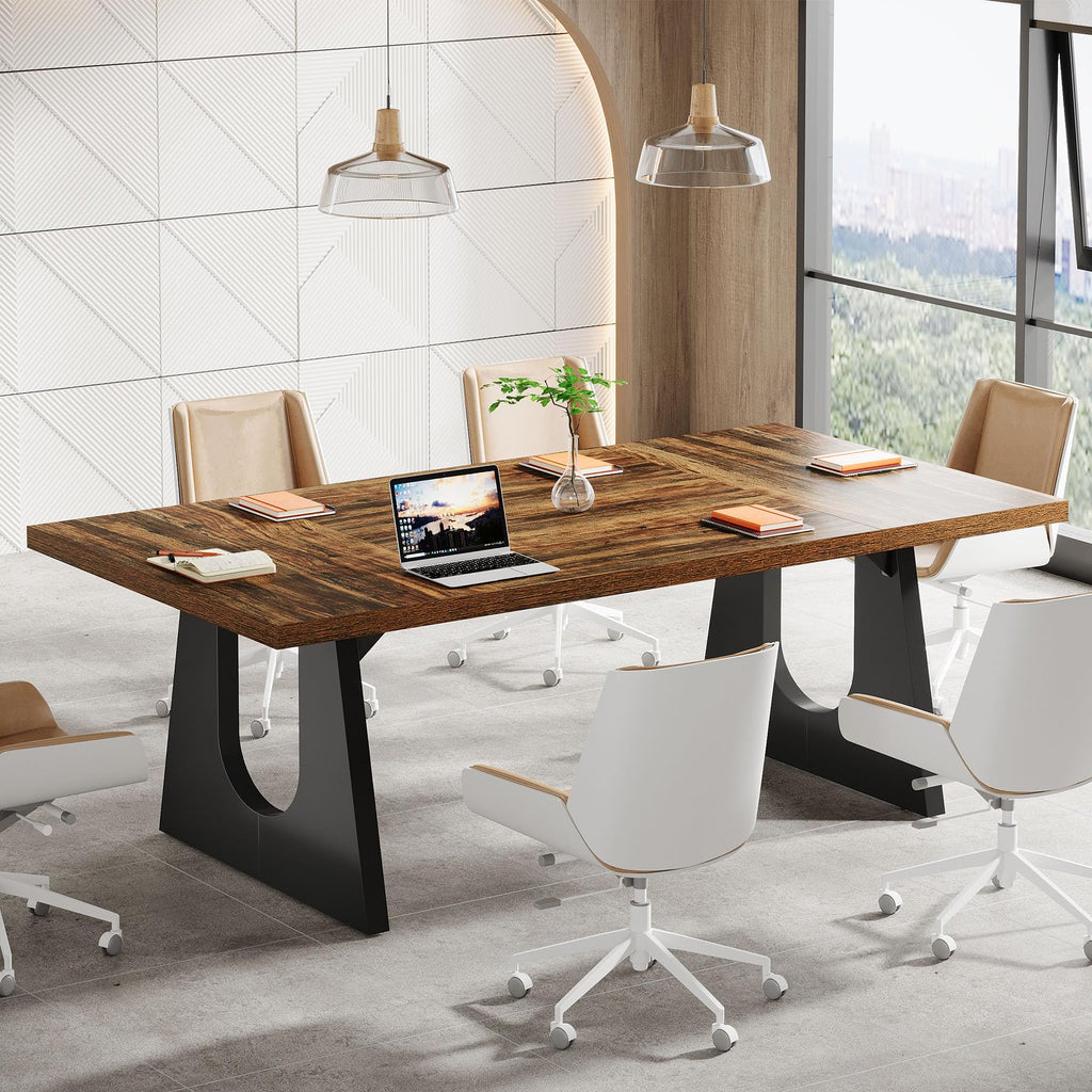 70.86" Rectangular Conference Table for 6-8 (Dark Brown)