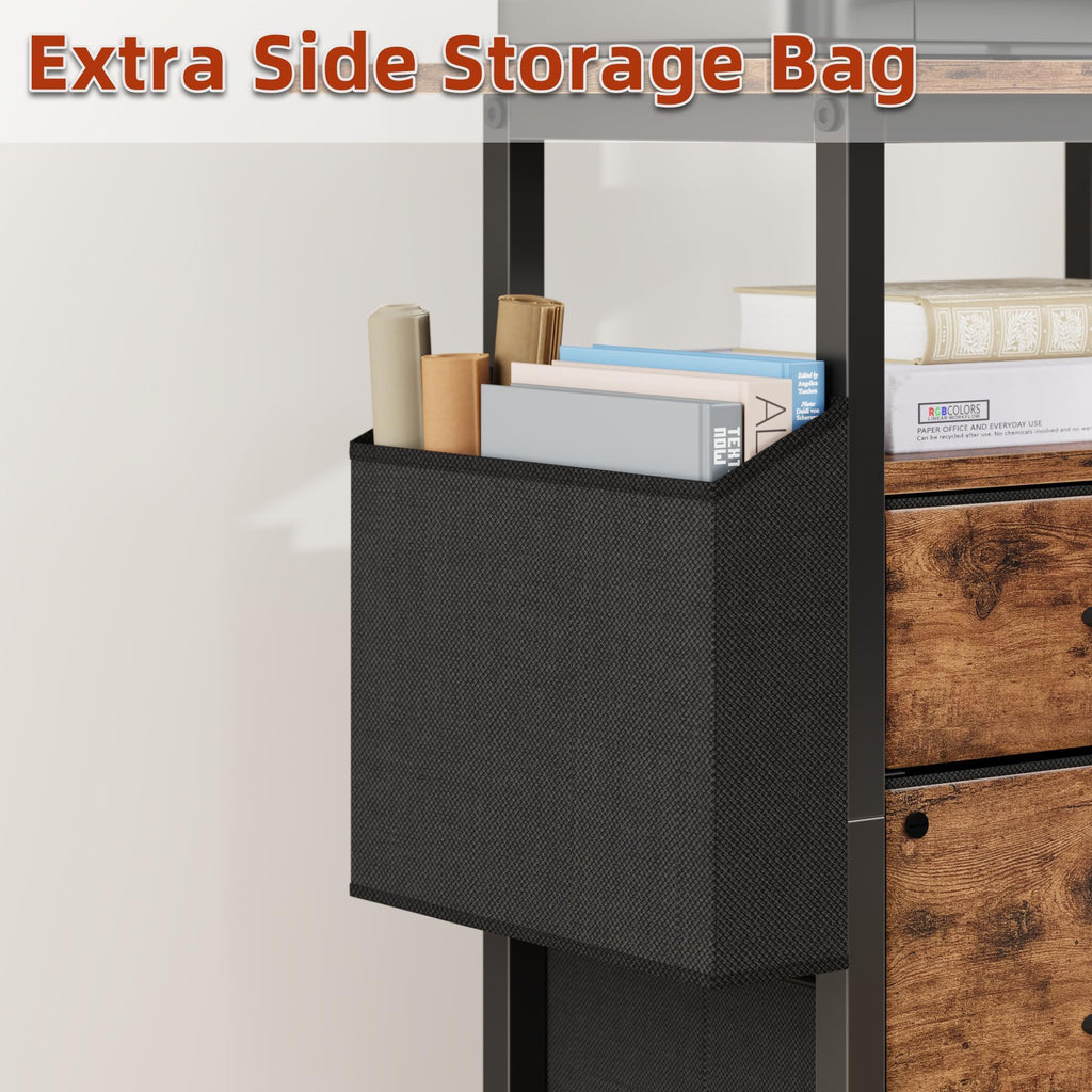 2 Drawer File Cabinet 24''W, Mobile Filing Cabinet, Printer Stand