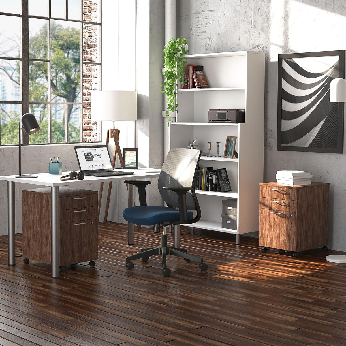 Essentials Mobile Pedestal File, 3-Drawer, Espresso
