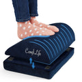 Foot Rest for Under Desk at Work – Adjustable Desk FootRest for Office Chair, Gaming Accessories – Ergonomic Teardrop Design for Back, Hip & Leg Pain Relief – 100% Memory Foam (Navy)