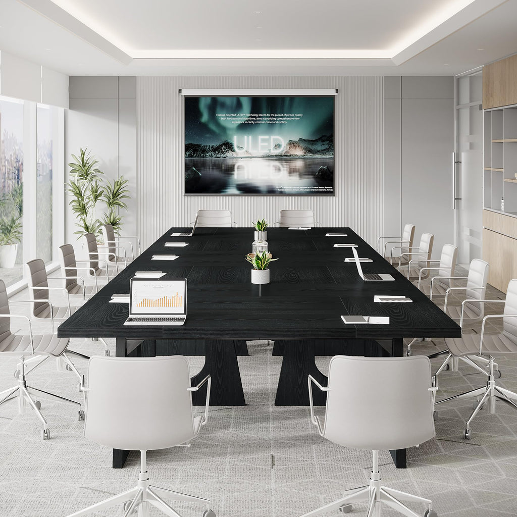 70.86" Rectangular Conference Table for 6-8 (Black)