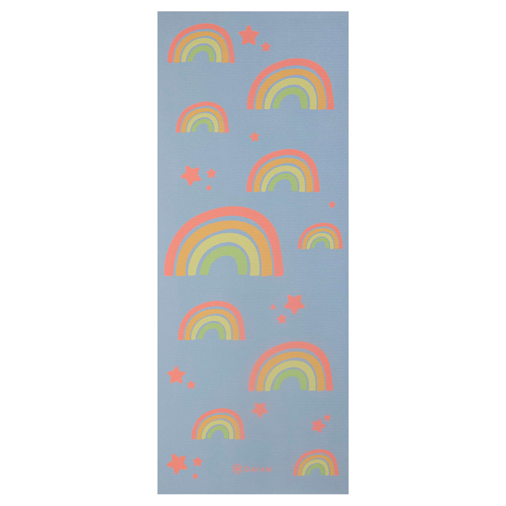 Kids Yoga Mat, Fun Prints, Non-Toxic, 60"x24", 3mm (Rainbow Star)