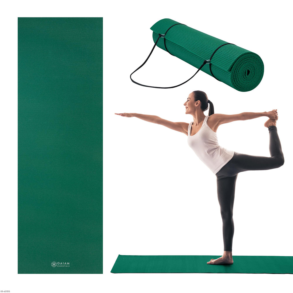 Essentials Yoga Mat, 6mm Non-Slip with Carrying Sling (Green)