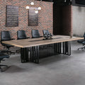 10.5ft Large Conference Table - 2" Thick Top & Metal Grid Base | Easy Assembly | Cable Management | Commercial Office Desk, Modern Executive Meeting Table for Office (10-20 People)
