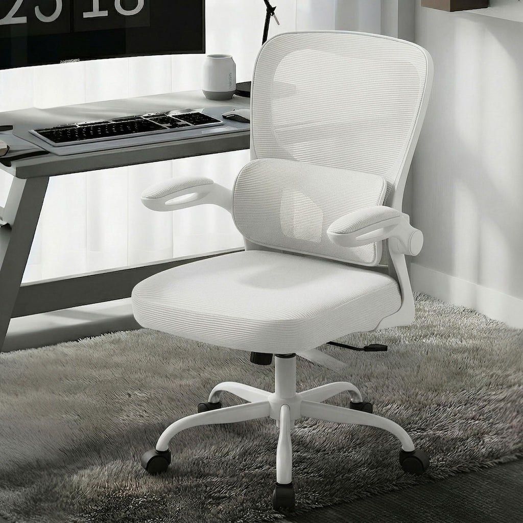 Office Chair Ergonomic Desk Chairs with Adjustable Lumbar Support, High Back Breathable Mesh Chair with Wheels& Flip-up Armrests,Rolling Swivel Comfy Task Computer Chair for Home Work Gaming