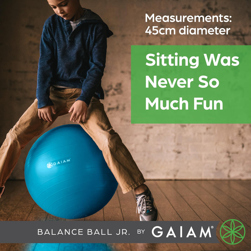 Kids Balance Ball Chair, Active Seating, Metal Frame (Blue/Green)