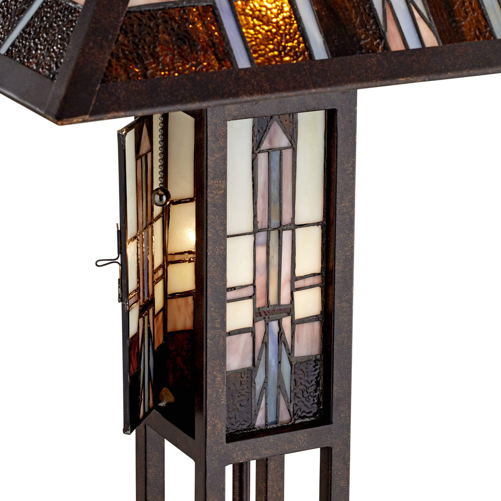 Geometric 60 1/2" Glass Night Light Floor Lamp Living Room