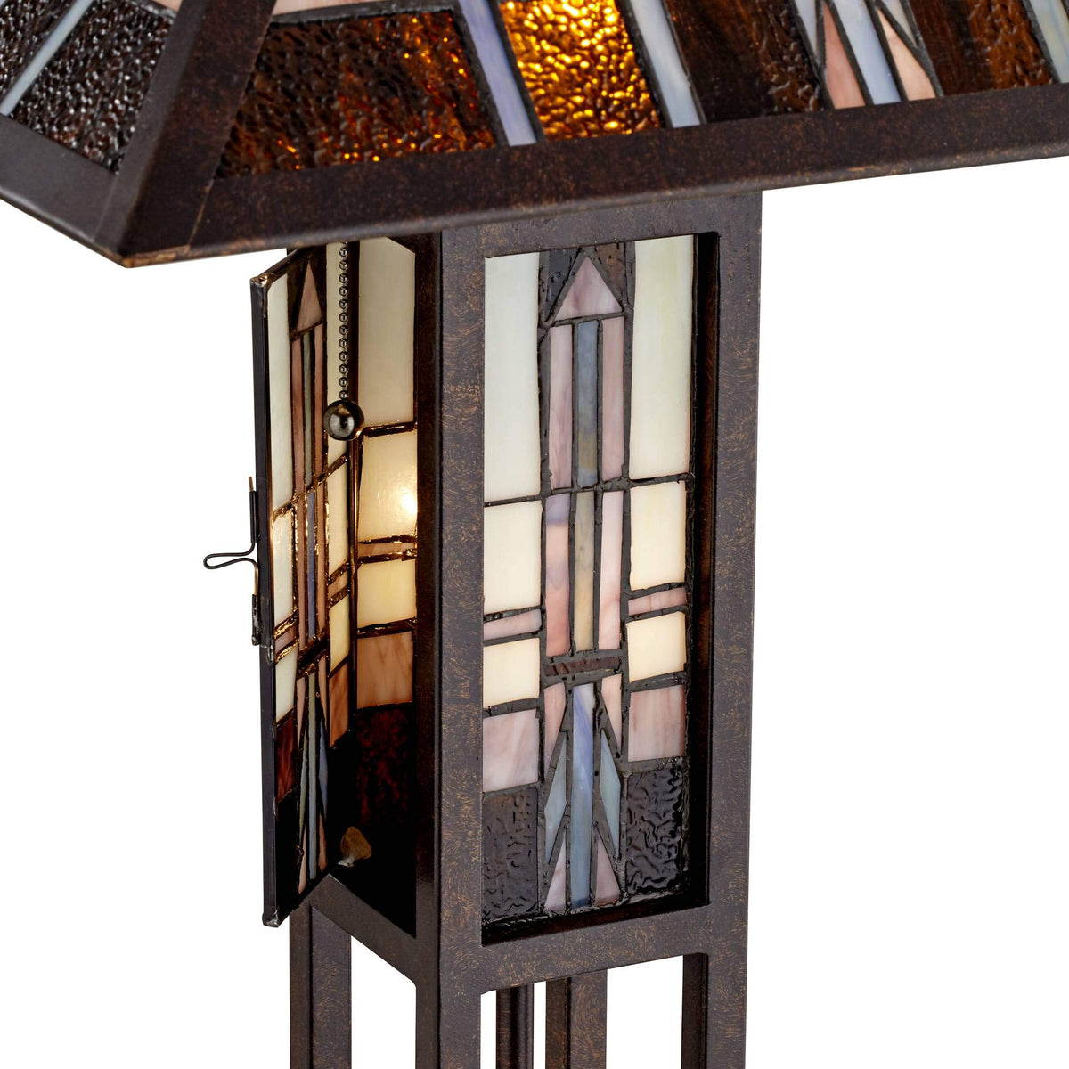 Geometric 60 1/2" Glass Night Light Floor Lamp Living Room