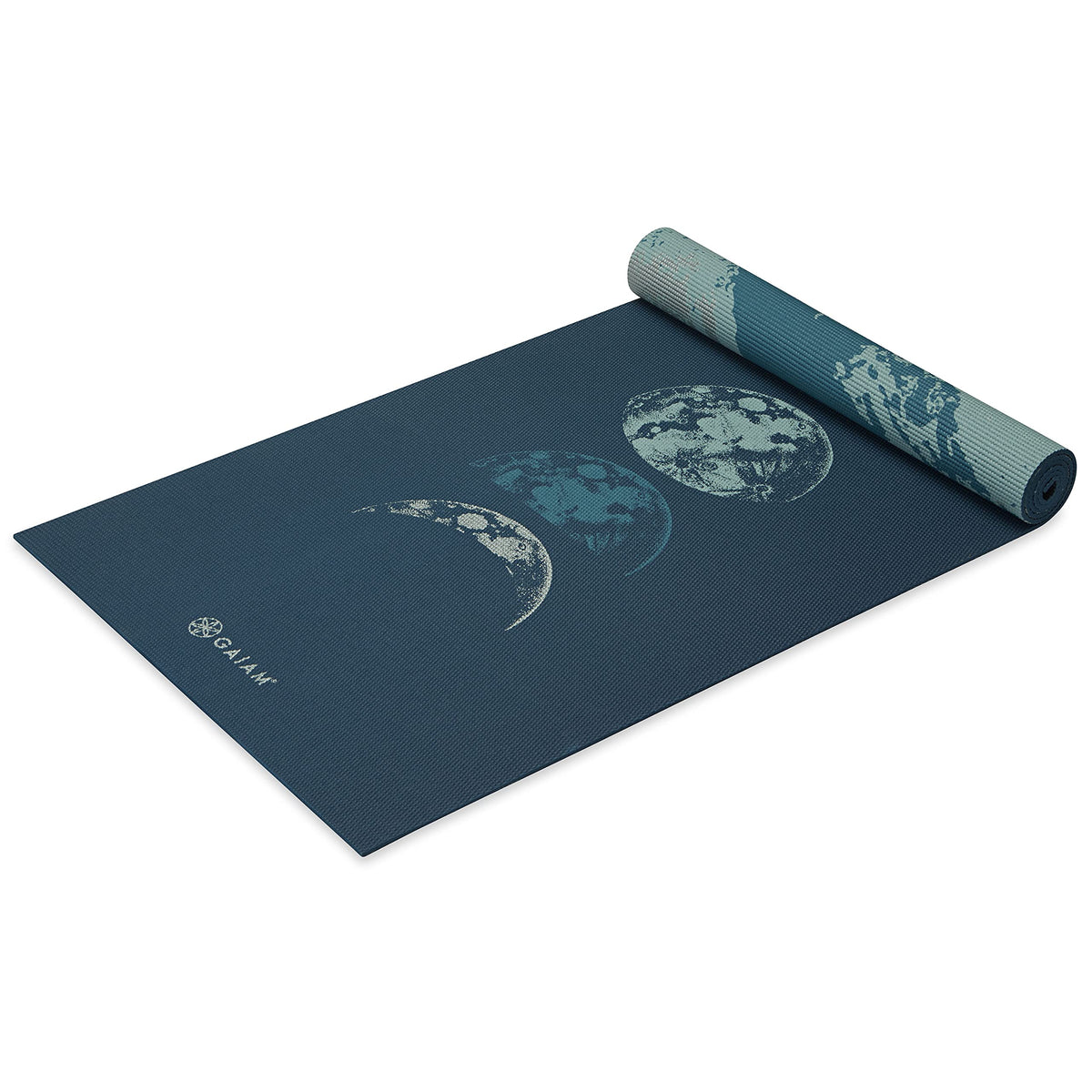 Reversible Yoga Mat, 6mm Thick Print Mat (Lunar Wave)