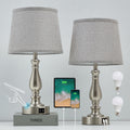Table Lamps for Bedroom Set of 2,Dimmable Touch Bedside Lamps with Dual USB A+C Ports - Nightstand Lamp for End Table Modern Night Stand Lamps for Living Room Guest Room