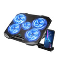 Laptop Cooling Pad Laptop Cooler Stand, Laptop Fan Cooling Pad for 12-15.6 Inch Laptop Notebooks, 5 Quiet Fans, 5 Angle Adjustable Laptop Cooling Stand (Black)