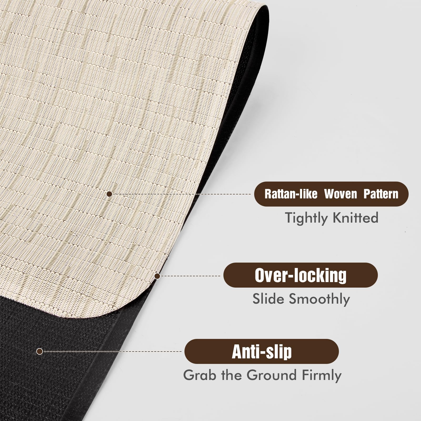 Office Chair Mat for Hardwood Floor, 36" x 48" Desk Chair Mat for Hard Wood and Tile Floor, Large Anti-Slip Hard Floor Protector Rolling Chair Mat, PVC Mat Desk Rug for Office, Light Brown