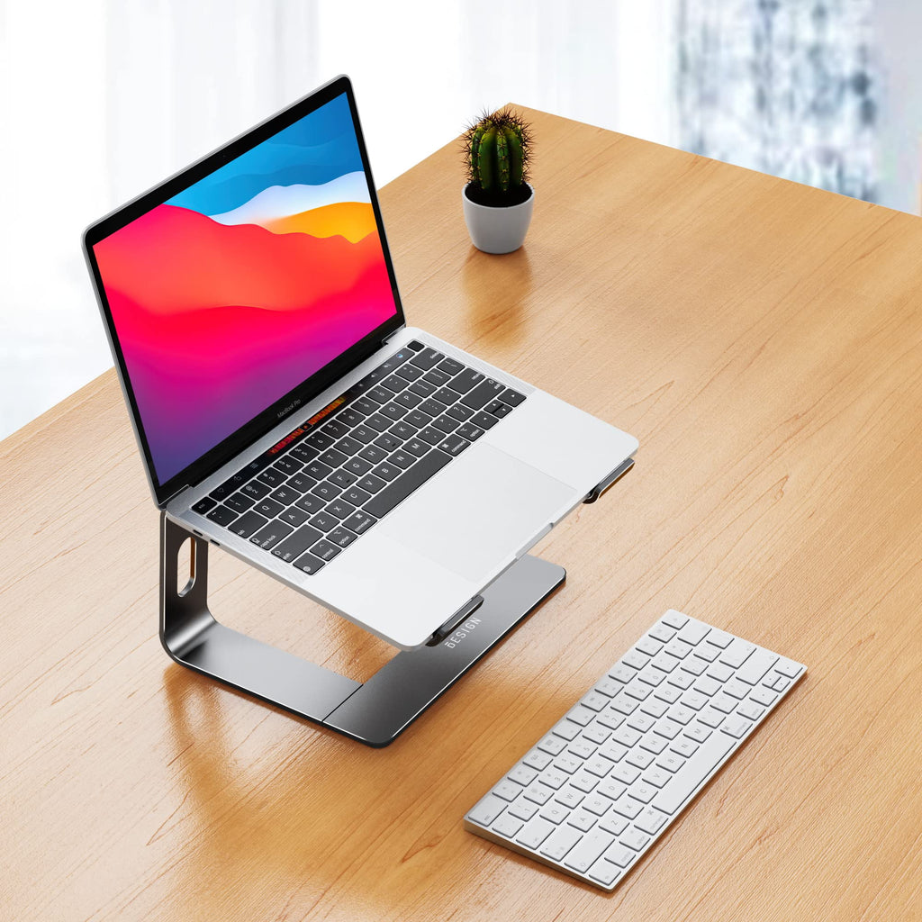 Aluminum Laptop Stand, Ergonomic Detachable Computer Stand, Notebook Holder, Laptop Mount Compatible with Air, Pro, Dell, HP, Lenovo More 10-15.6" Laptops, Gray