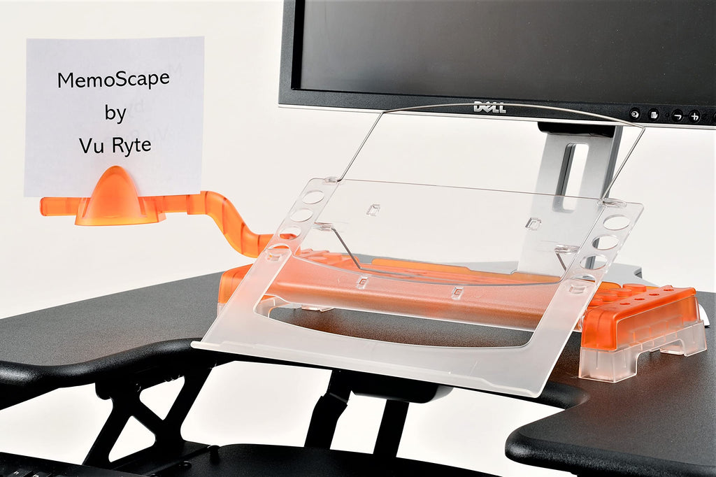 Adjustable in-Line Document Holder for Typing | Reduces Neck Strain, Improves Focus, Boosts Desk Organization, and Workflow | Paper Holder Stand for Desk and Home Office - Orange