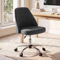 Office Chair, Comfy Desk Chair Rolling Vanity Swivel Task Chairs with Wheels, Wide Seating Armless Height Adjustable Computer Chairs for Home,Bedroom,Student,Adults, Gunmetal Gray
