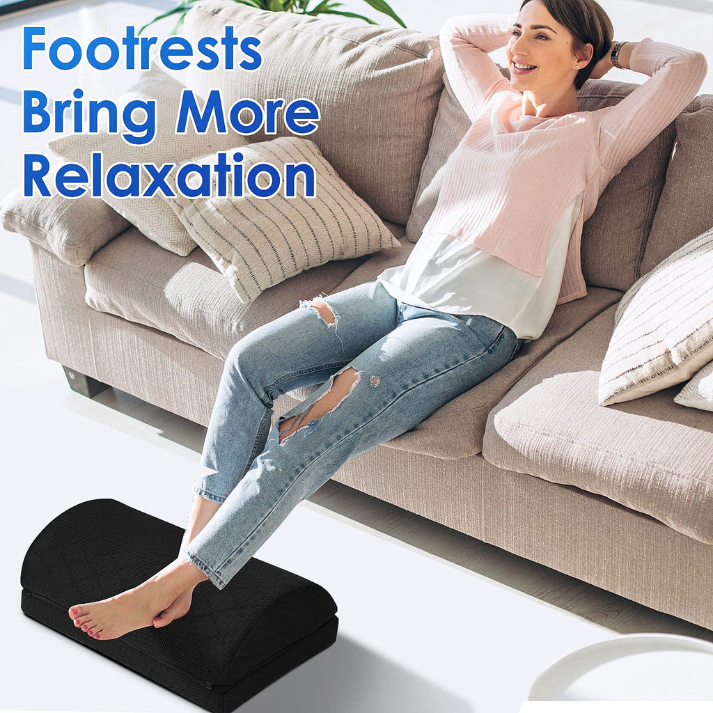 Foot Rest,Desk & Gaming Accessories,Foot Rest for Under Desk at Work,Comfortable Footrest with 2 Adjustable Heights & Removable Cover, Office Desk Accessories（Black-20 in）