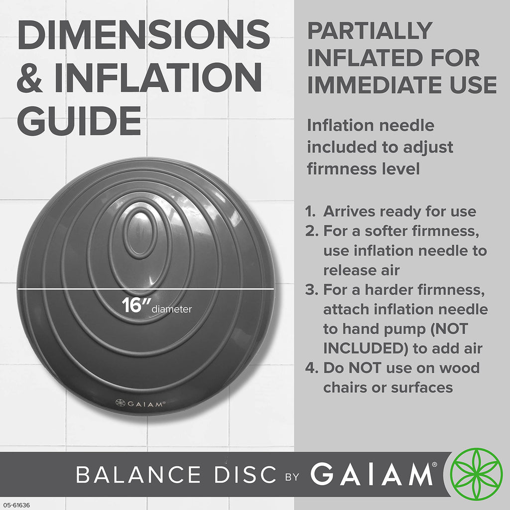 Balance Disc Wobble Cushion, 16", Core Stability Seat (Black)