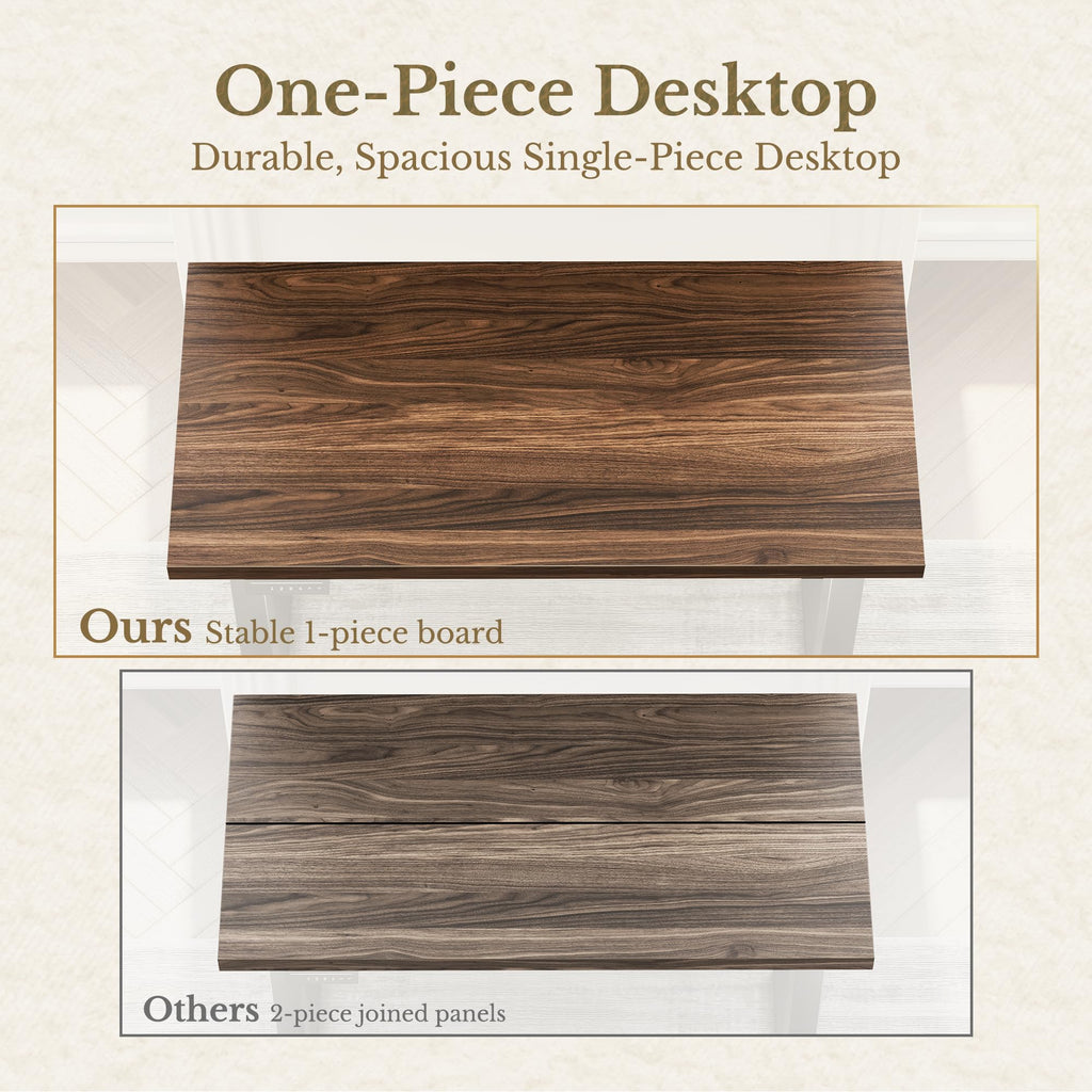 Electric Standing Desk, 48 Inch Adjustable Height Sit Stand Up Desk with 1.18" Thickness Whole-Piece Desktop, Computer Office Desk for Home Office, Black Walnut
