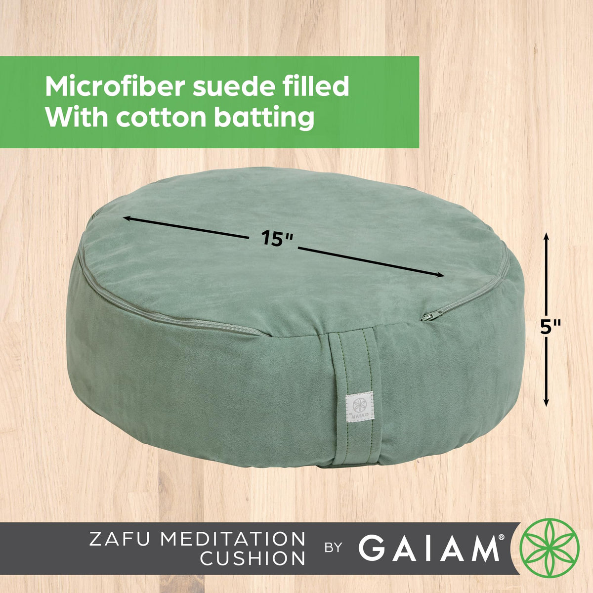 Zafu Meditation Cushion, Buckwheat Hull (Black)