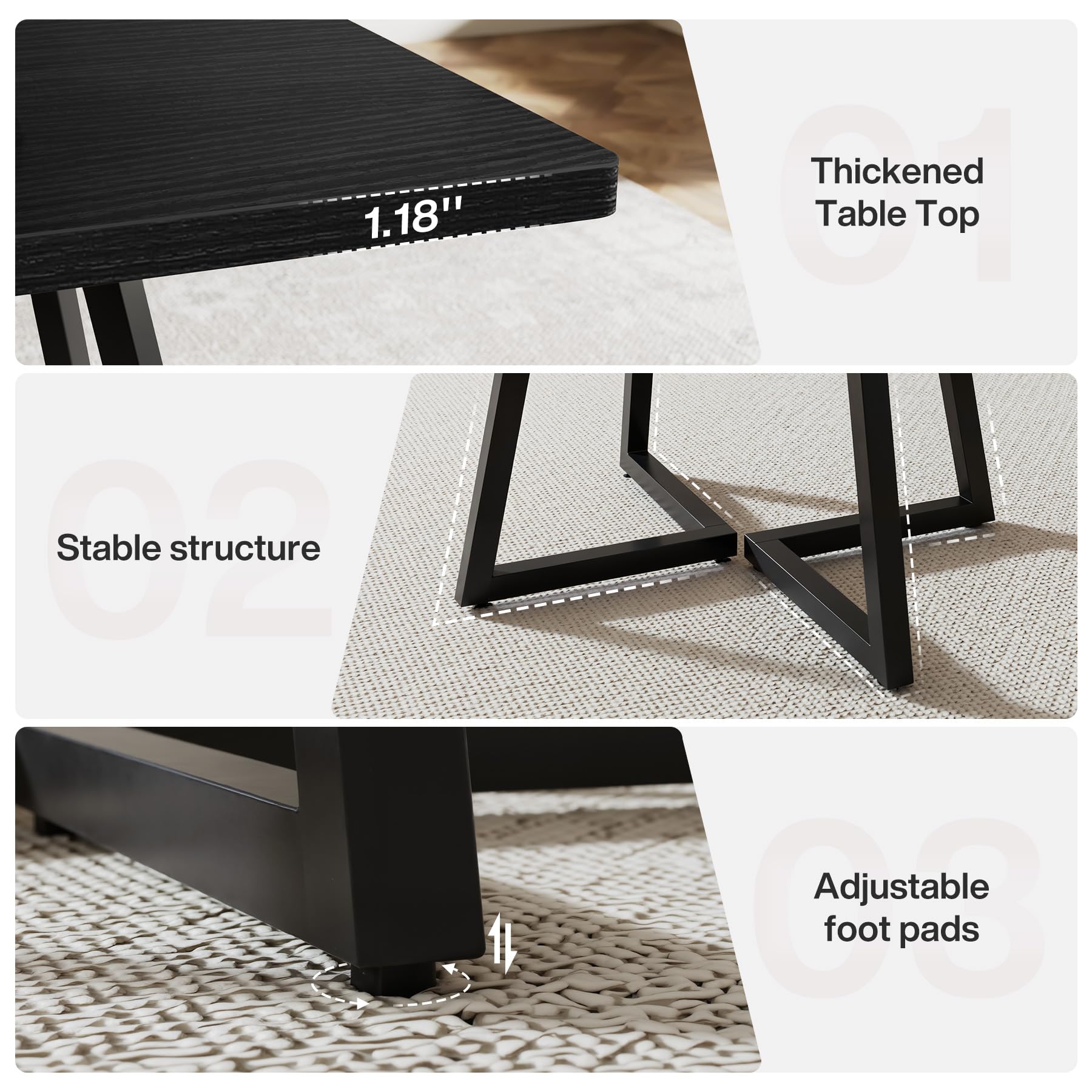 31.5" Square Conference Table Set of 2, 63" Industrial Office Meeting Table for 4-6 People, Business Podcast Furniture with Metal Base for Small Spaces, Office Conference, Vintage Brown