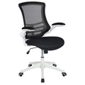 Office Chair, Ergonomic, Mid-Back, White Frame, Black Mesh with Swivel
