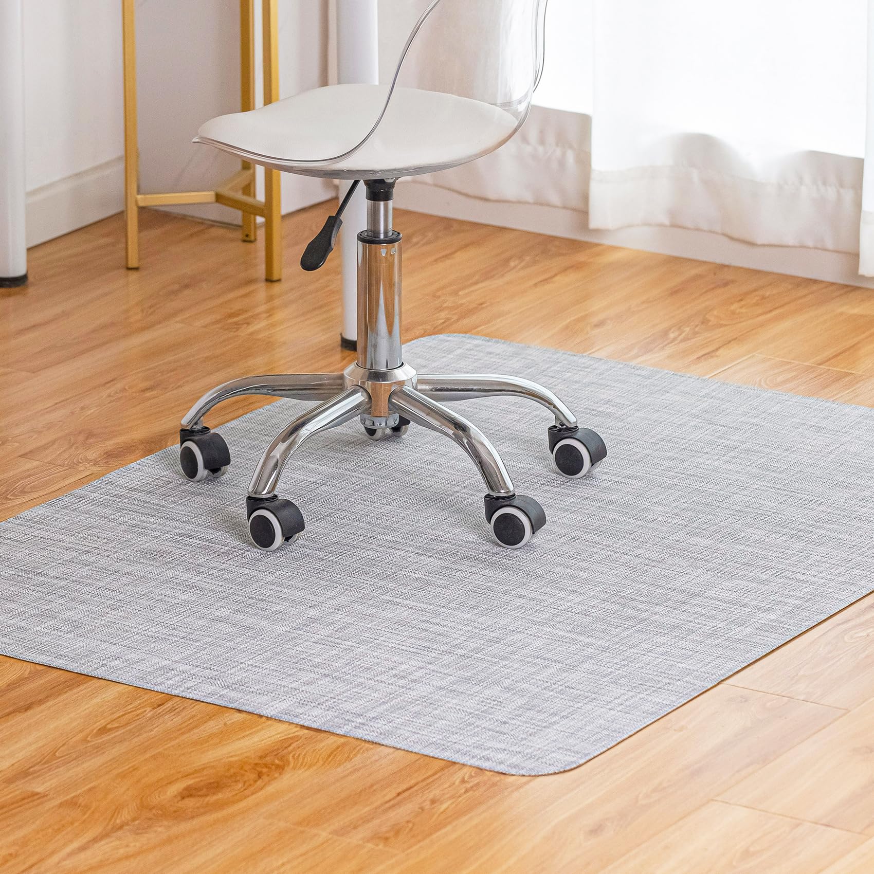 Office Chair Mat for Hardwood Floor Under Desk Computer Rolling Chair Mat for Wood/Tile Floor Non-Slip Heavy Duty Desk Rug PVC Plastic Hard Floor Protector 36" x 48" (Mist)