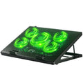 Laptop Cooling Pad, Laptop Cooler with 5 Quiet Fans for 12"-17" Computer PC Notebook Gaming Laptop Fan, Height Adjustable Laptop Cooling Stand Laptop Accessories, Green