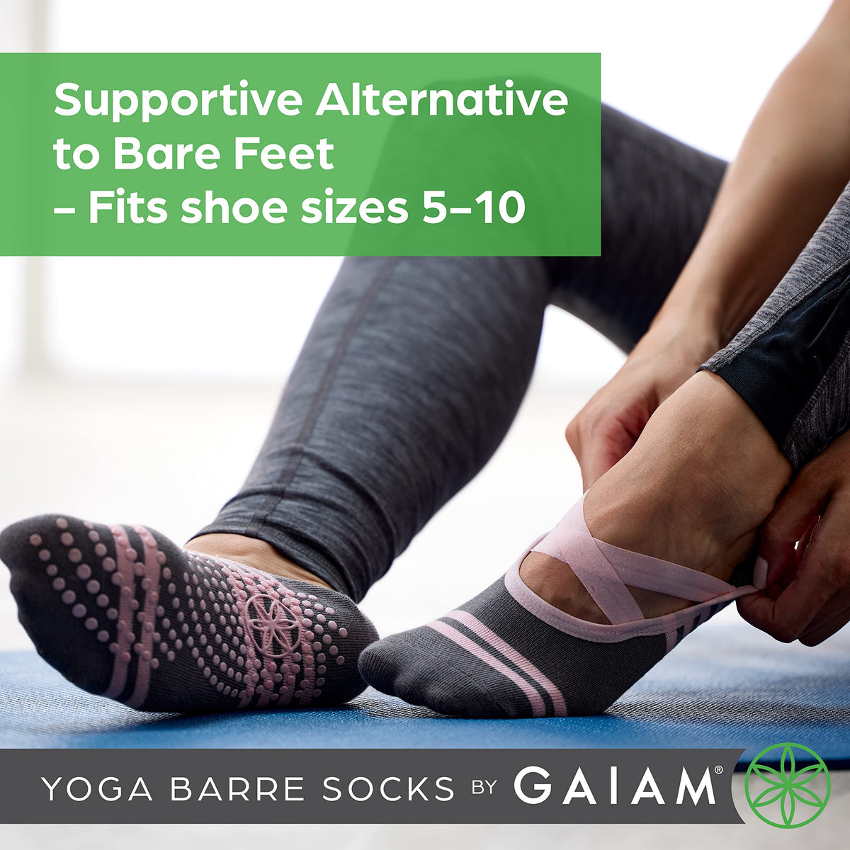 Grippy Yoga Socks, Non-Slip, Barre & Pilates (2PK Dovetail)
