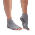 Yoga Socks - Toeless Grippy Non Slip Sticky Grip Accessories for Women & Men - Hot Yoga, Barre, Pilates, Ballet, Dance, Home - Heather Grey/Black