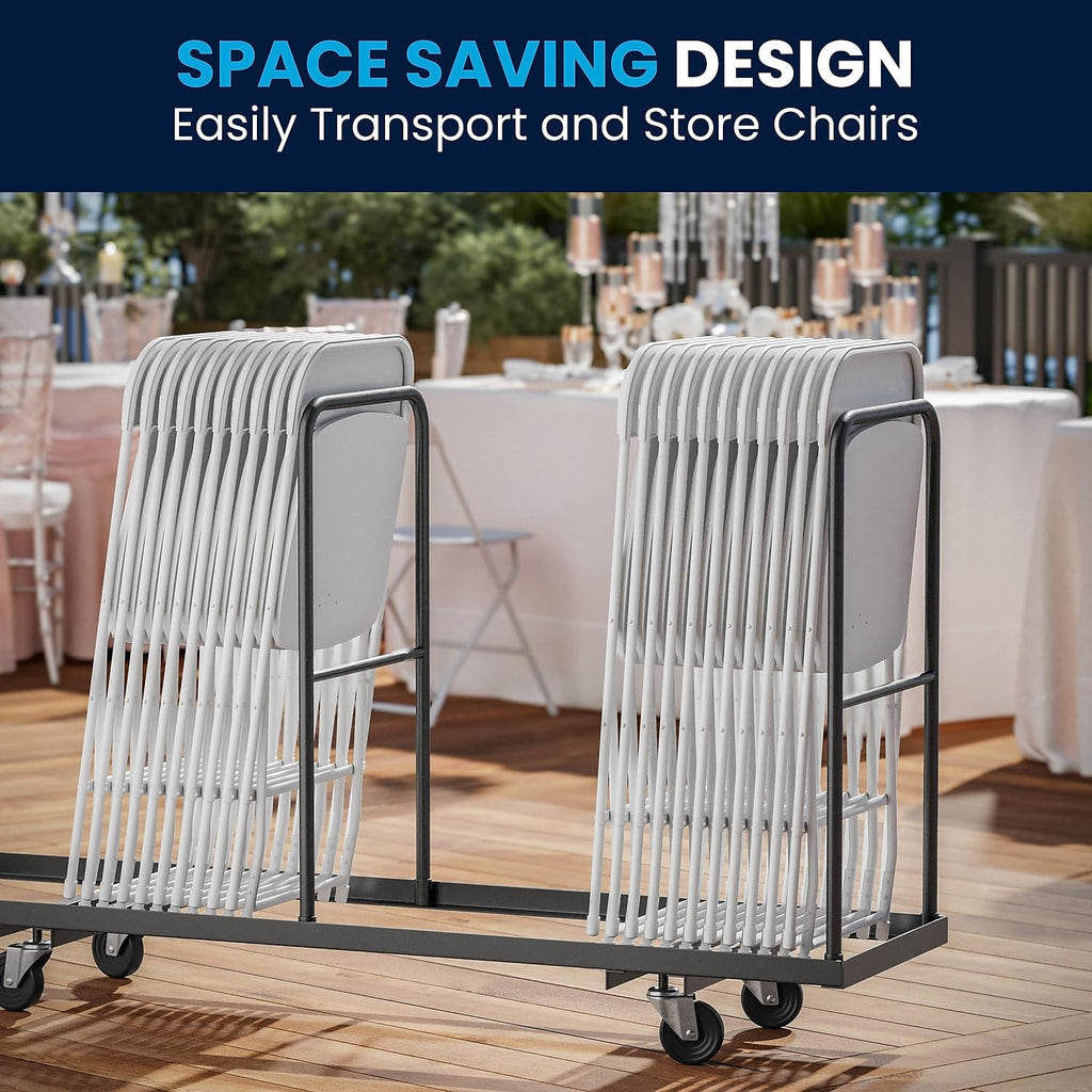 Set of 6, Hercules Series Plastic Folding Chairs for Parties and Weddings, Stackable Commercial Event Seats with 650-lb. Static Weight Capacity, White