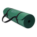 Essentials Thick Yoga Mat with Easy-Cinch Strap (Green, 10mm)