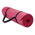 Essentials Thick Yoga Mat with Easy-Cinch Strap (Pink, 10mm)