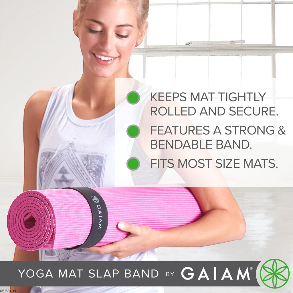Yoga Mat Strap Slap Band, Snap Closure, Fits Most Mats