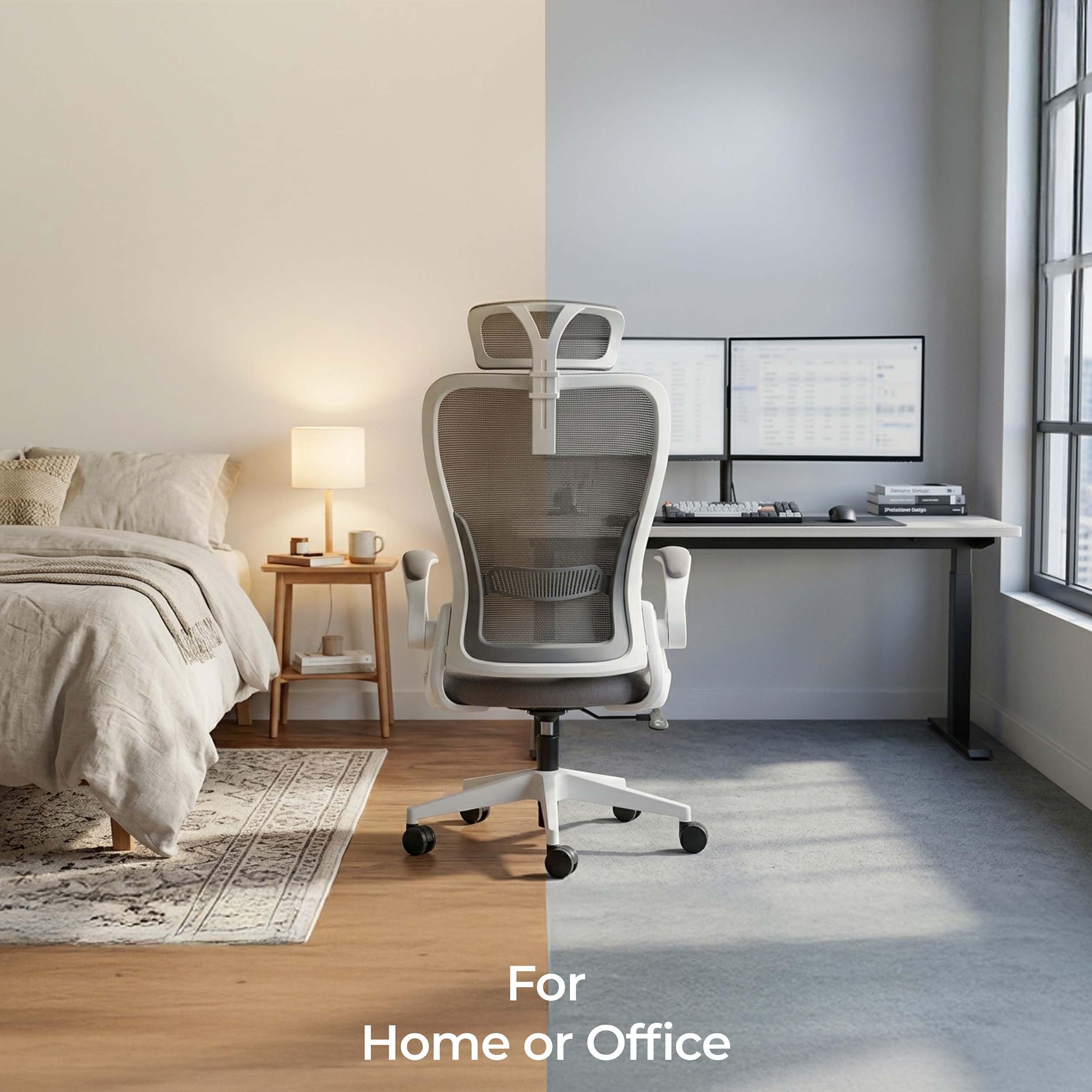 Model U | Folding Office Chair for Small Spaces | Ergonomic Design with High Rebound Mesh | Computer Desk Chair for Gaming | For Adults & Kids | Foldable & Compact with Flip Up Arms