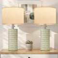 20” Modern Table Lamps Set of 2, Lamps for Bedroom, Light Green