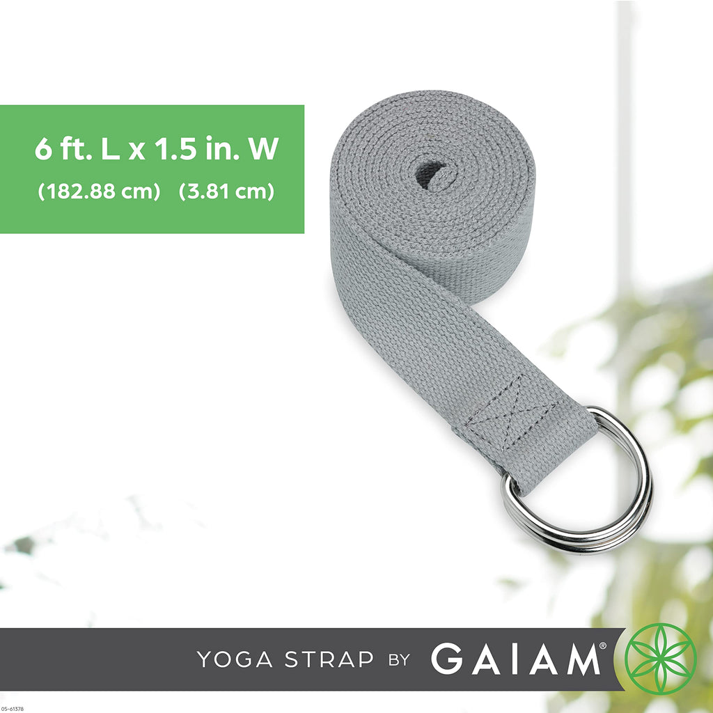 Yoga Strap, 8 ft with Adjustable D-Ring Buckle
