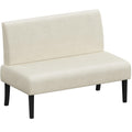 Small Mini Sofa Couch Armless Loveseat Futon for Bedroom, Corduroy Fabric & Easy Assembly, for Small Spaces Living Room,Dorm,Office,Apartment, Beige
