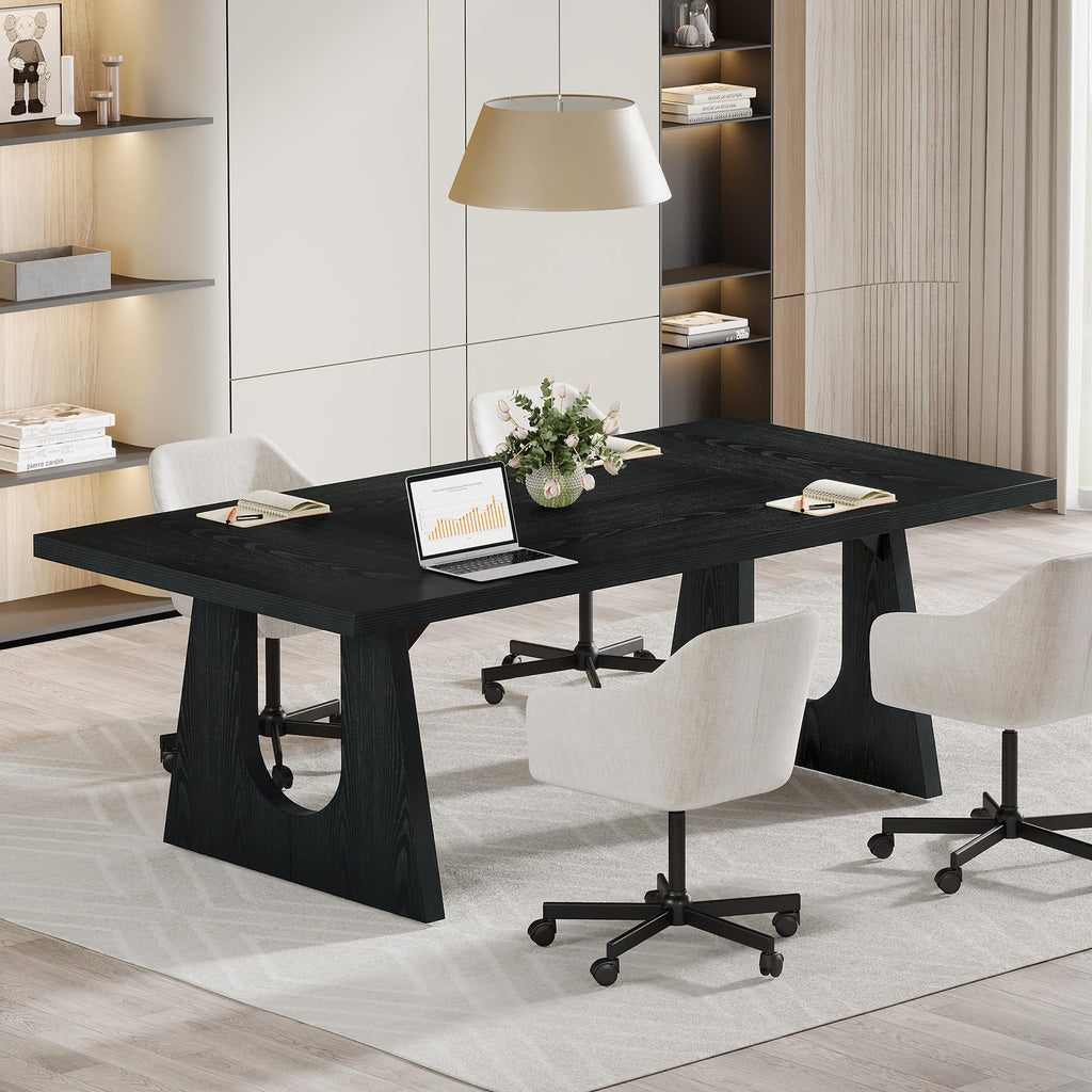 70.86" Rectangular Conference Table for 6-8 (Black)