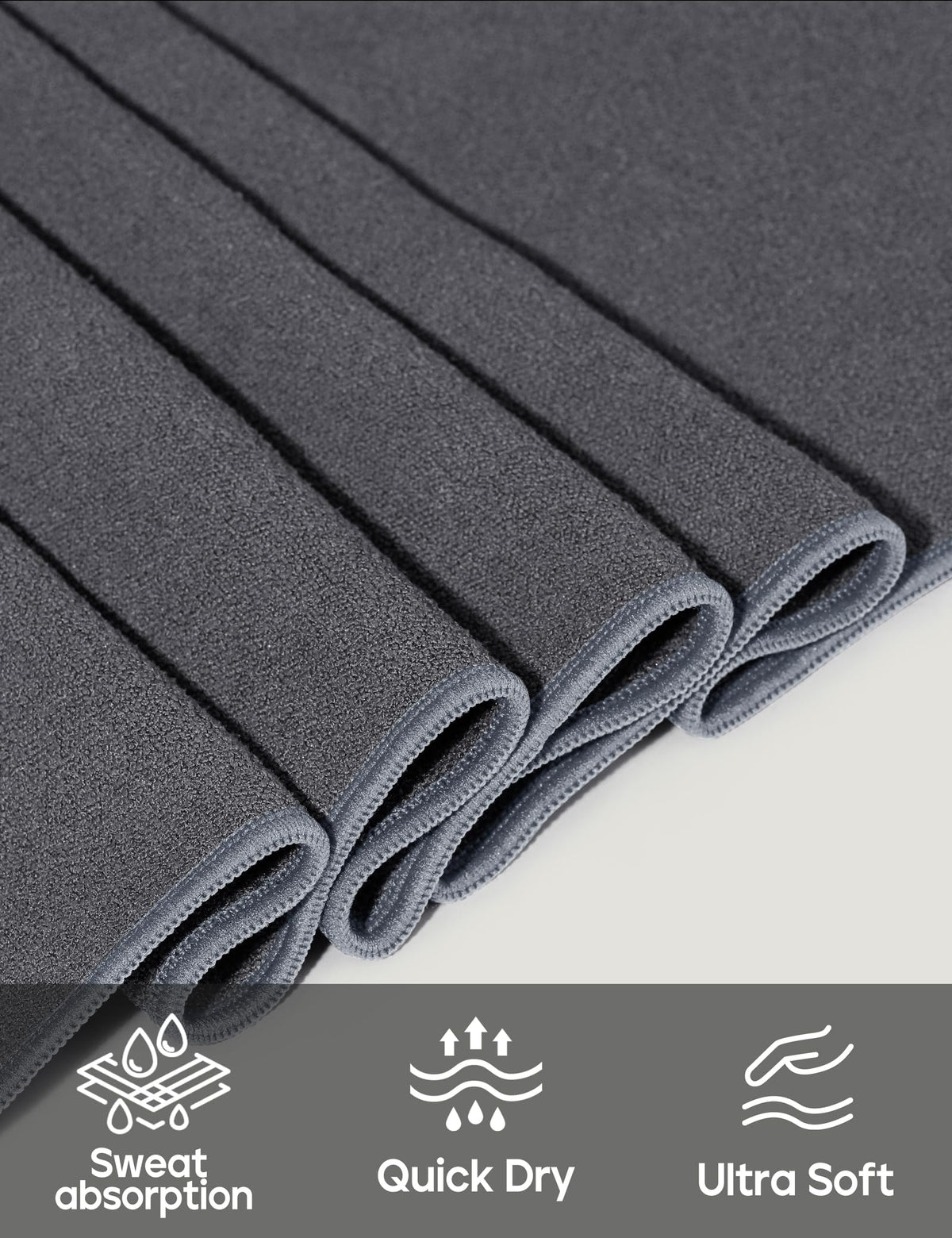 Yoga Mat Towel Non Slip for Hot Yoga Towel with Silicone Grip & Free Spray Bottle, 72"X26" Extra Large Microfiber Yoga Towel for Bikram, Pilates, Fitness (Grey)