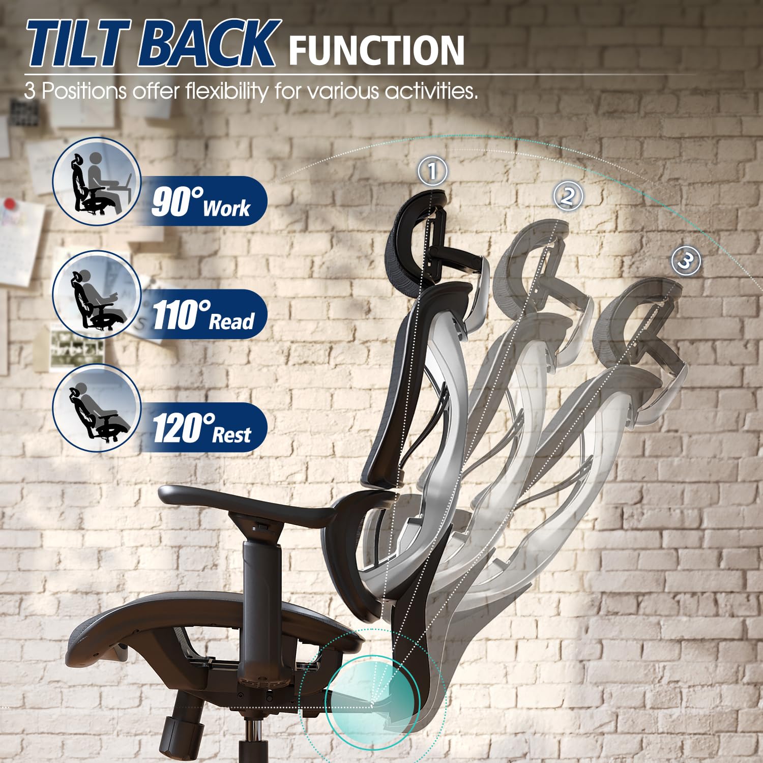 Ergonomic Office Chair, Big and Tall Mesh Chair with Lumbar Support, 3D armrest - 215° Rotation, Adjustable Headrest & Soft Seat, Durable Computer Chair 350LBS for Work Gaming