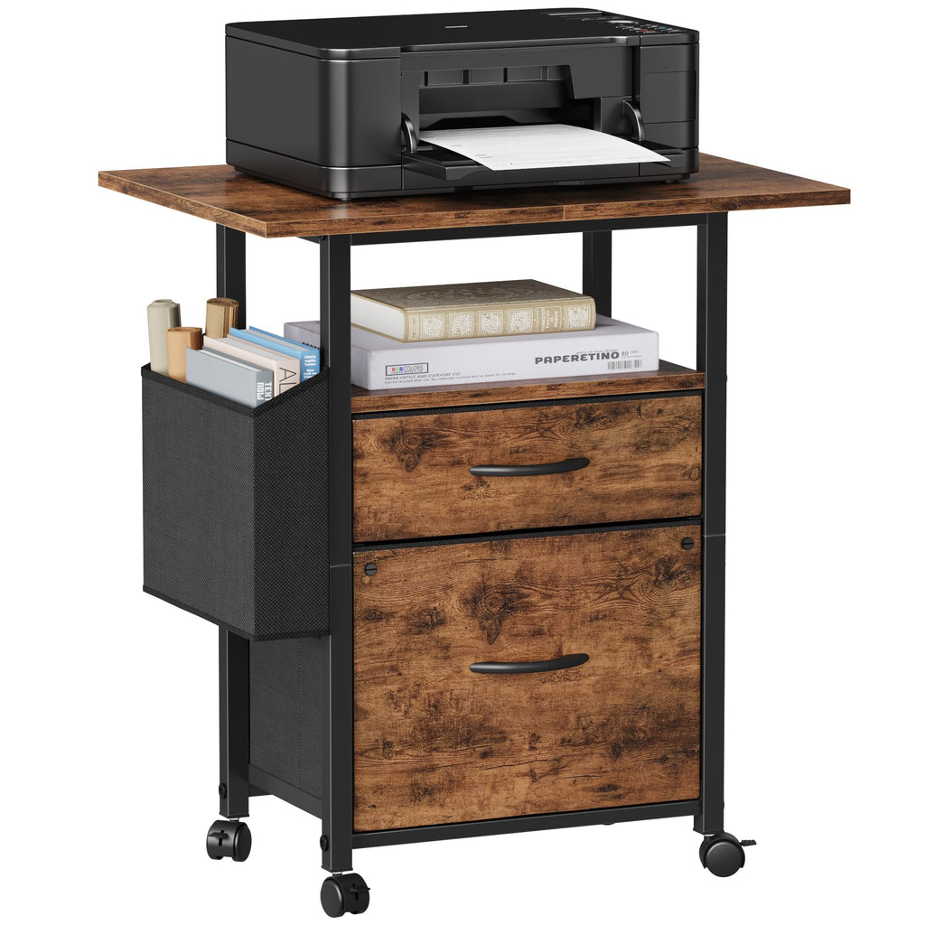 2 Drawer File Cabinet 24''W, Mobile Filing Cabinet, Printer Stand