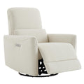 Power Recliner Chair Swivel Glider, FSC Certified Upholstered Living Room Nursery Reclining Sofa Chair with Lumbar Support, Linen